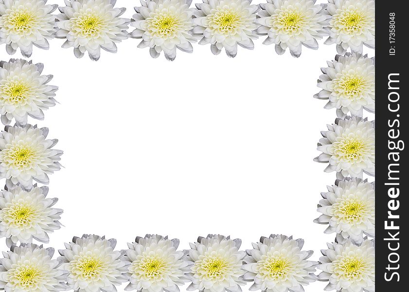 White flowers frame with space for your text