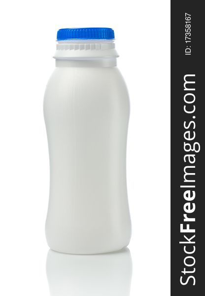 Bottle of yogurt isolated