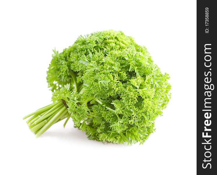 Bunch of parsley isolated on white background