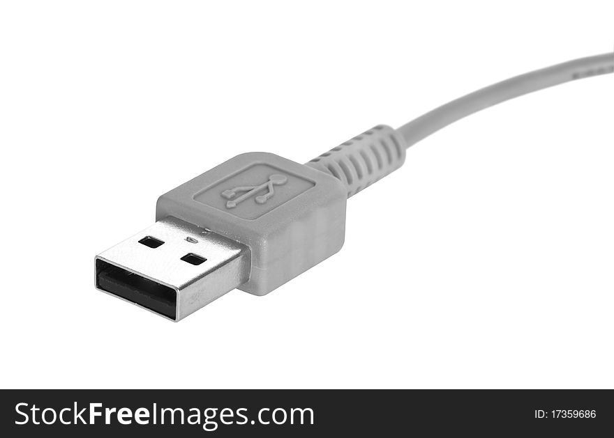 Closeup of USB Conector on White Background,Isolated