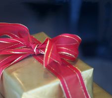 Gift Box And Red Ribbon Stock Photo Gift Box And Red Ribbon Stock Photo