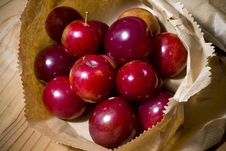 Red Cherries And Cherry Plums Royalty Free Stock Images