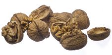 Walnuts Isolated On White Stock Photos Walnuts Isolated On White Stock Photos