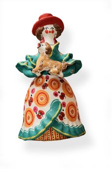 Clay Toy , Lady  And Dog Royalty Free Stock Image