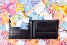 Wallet Full Of Swiss Francs Stock Photography Wallet Full Of Swiss Francs Stock Photography