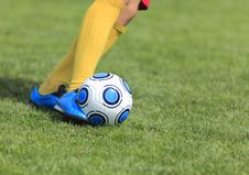 Kicking The Ball Royalty Free Stock Photography Kicking The Ball Royalty Free Stock Photography