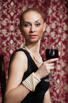 Woman With Wine Stock Photography Woman With Wine Stock Photography