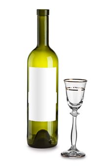 Empty Wine Bottle And Glass Royalty Free Stock Image
