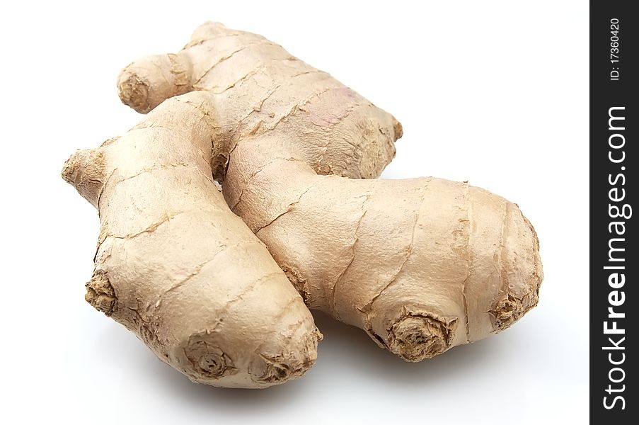 Ginger root in isolated white background