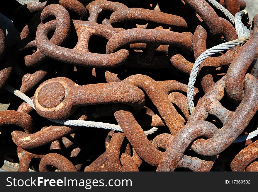 Rusted chain for background texture