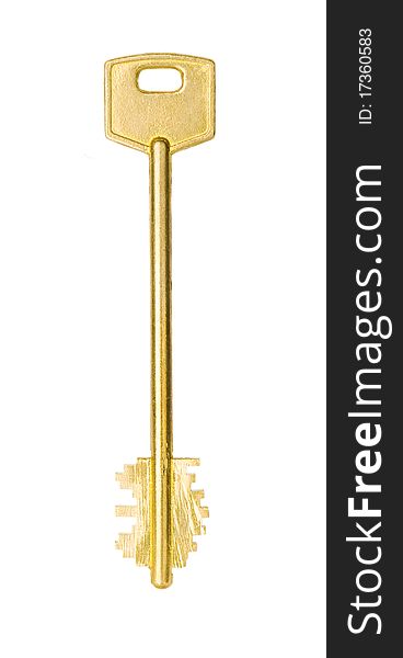 Studio shot
golden key isolated on white background