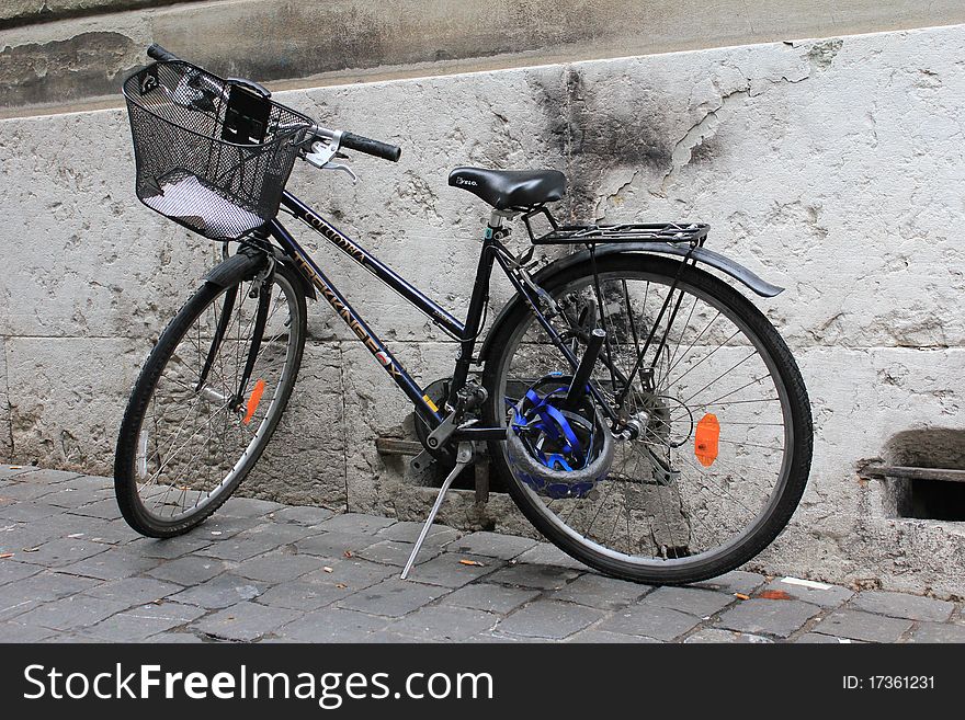 Bike and street blue greyand white