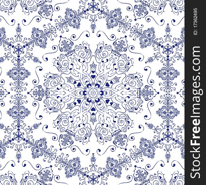Pattern With Elements, Retro Vector