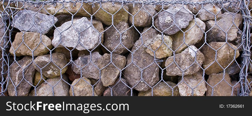 Stone and wire mesh texture for background