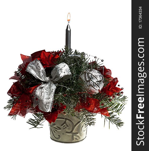 Christmas and new year's decoration isolated over a white background