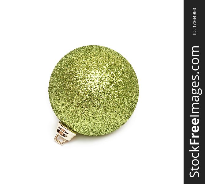Isolated shiny green Christmas ball