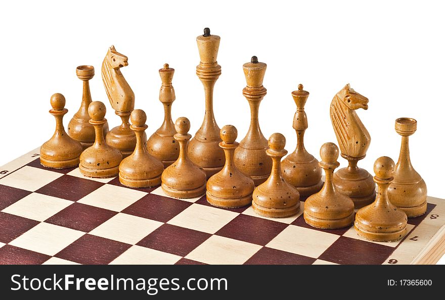 Two chess pieces isolated on a white background