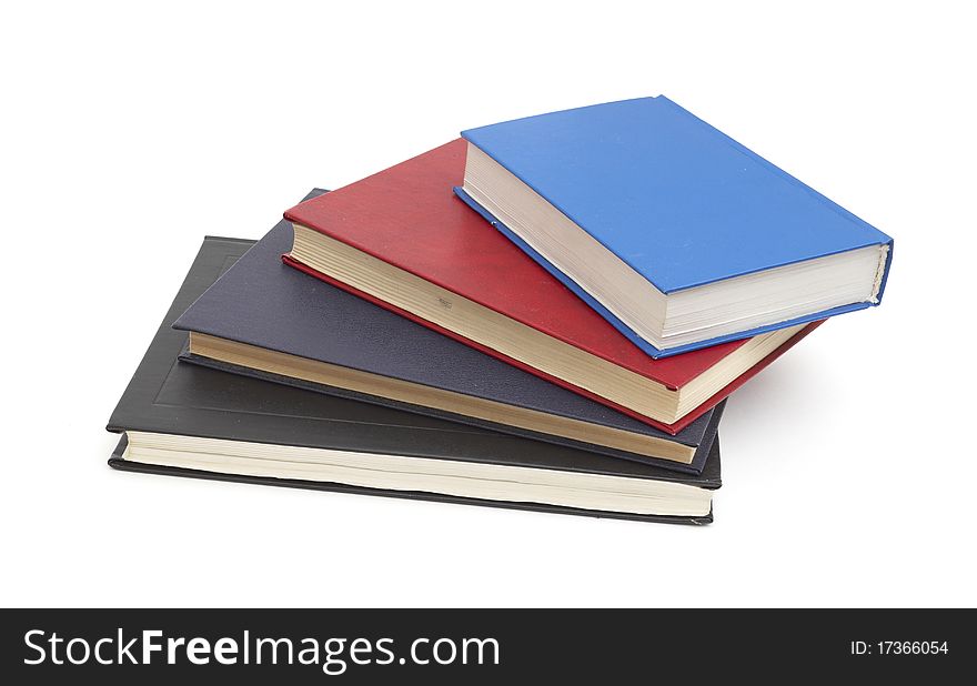 Stack of books isolated on the white background