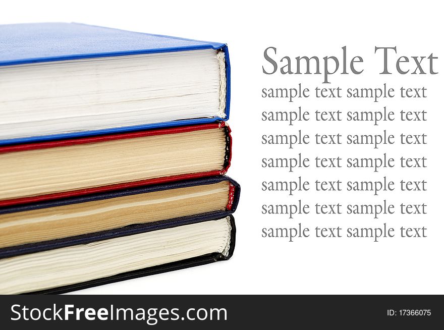 Stack of books isolated on the white background