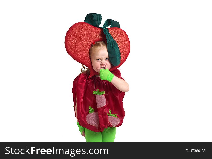 A child in vegetable costume