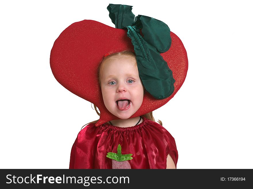A child in vegetable costume