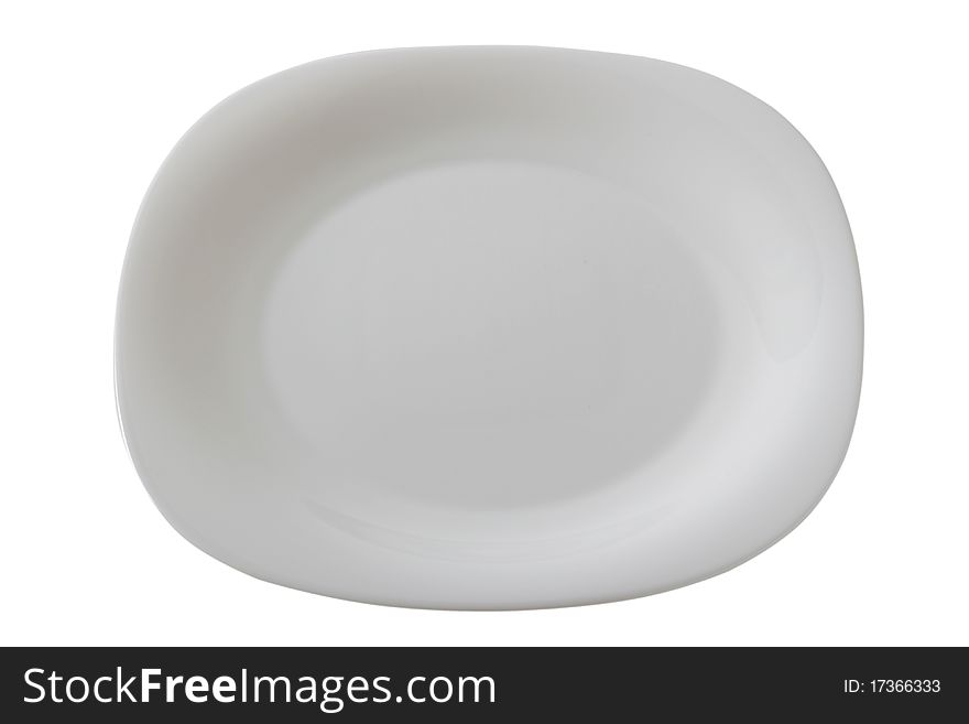 One white plate on white background