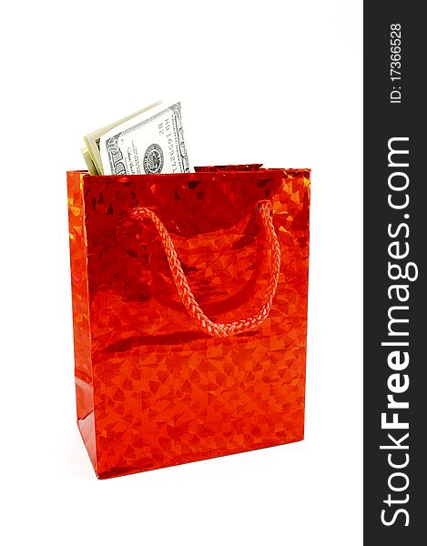 Dollars In A Red Bag