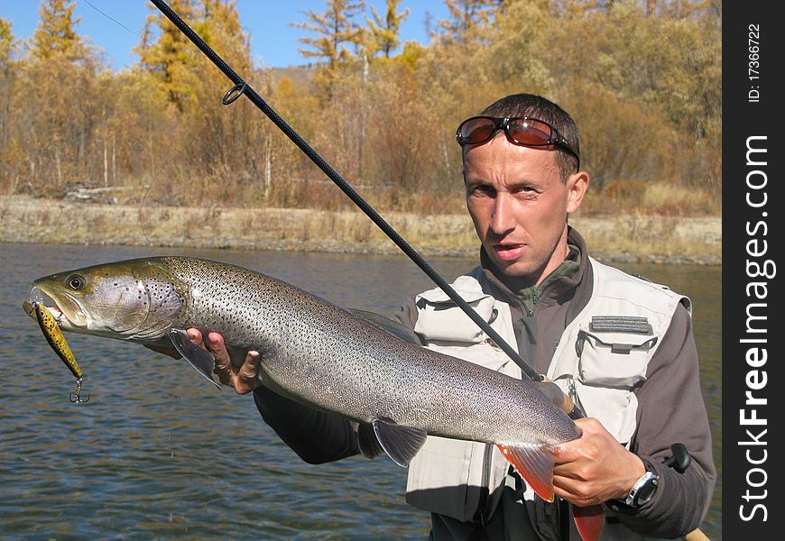 Fishing - fisherman catched big fish