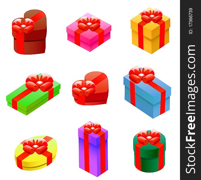 Set of gift box illustration vector