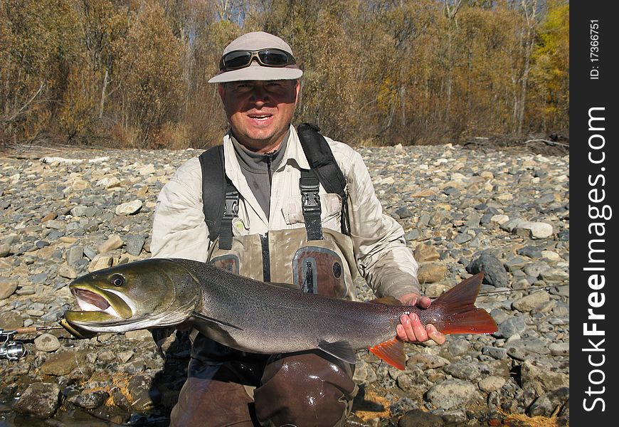 Fishing - fisherman catched big fish