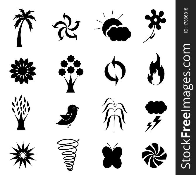 Sector set of weather nature icon vector. Sector set of weather nature icon vector