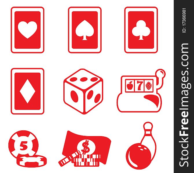 Set of gambling icon vector. Set of gambling icon vector