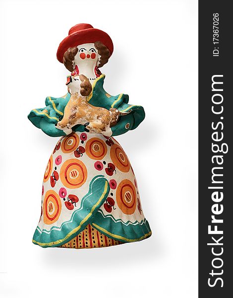 Clay toy, handicraft ,Dymkovo toy (toy manufactured in a traditional crafts centre. Clay toy, handicraft ,Dymkovo toy (toy manufactured in a traditional crafts centre