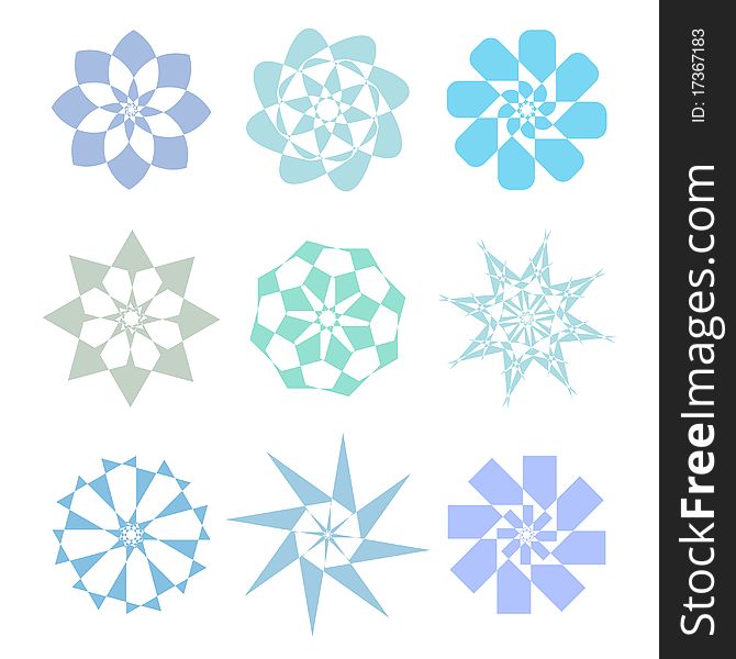 Set of floral design elements vector