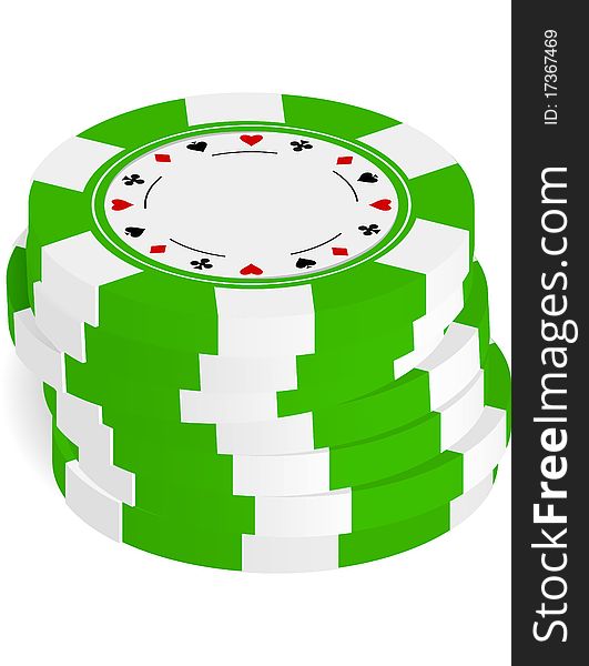 The illustration of gambling chips .