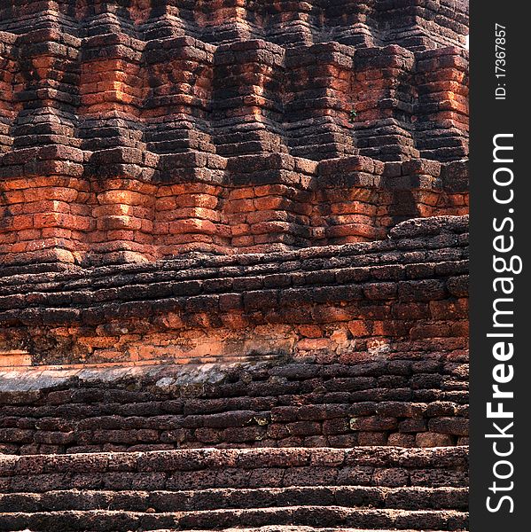 Texture Of Ancient Pagoda In Wat Phra Kaeo, Thaila