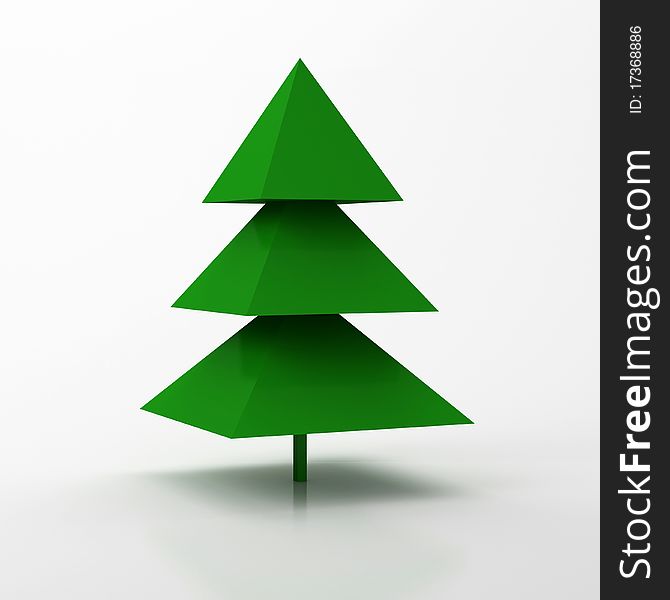 Christmas illustration. An abstract green fur-tree.