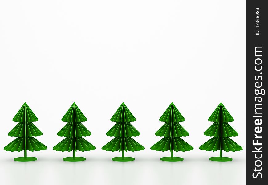 Christmas illustration. An abstract green fur-tree.