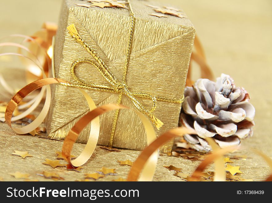 Christmas gift box with bow