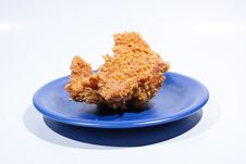 Fried Chicken Dish Dark Blue. Stock Images