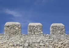 Merlons Of An Old Fortress Wall Stock Image Merlons Of An Old Fortress Wall Stock Image