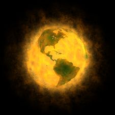 Total Warming Of Planet Earth - America Royalty Free Stock Photo Total Warming Of Planet Earth - America Royalty Free Stock Photo