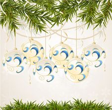 Blue, White End Transparent Christmas Ball Stock Photo Blue, White End Transparent Christmas Ball Stock Photo