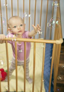 Bubbles And Baby Stock Images