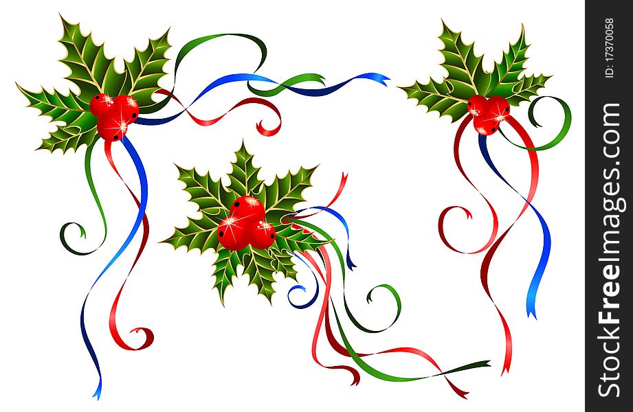 christmas ribbons decorated.illustration for a design
