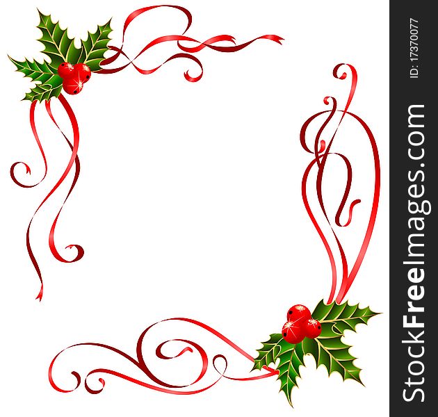 Christmas ribbons decorated.illustration for a design