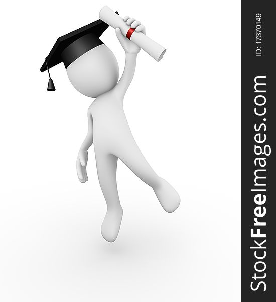 Computer generated image of a man graduating. Computer generated image of a man graduating