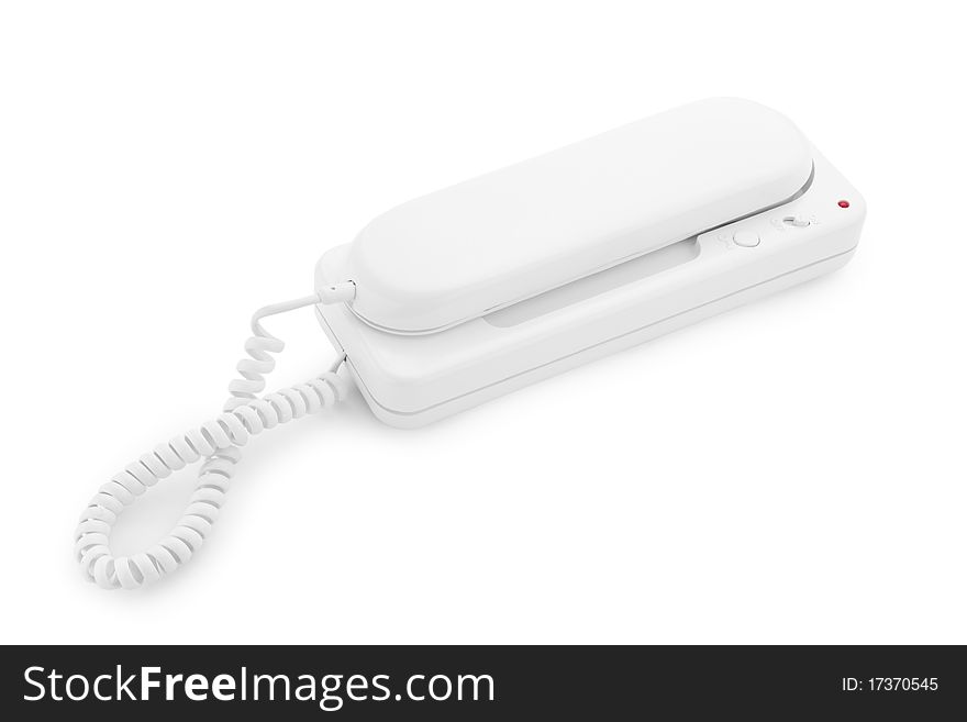 White Phone Isolated On A White Background