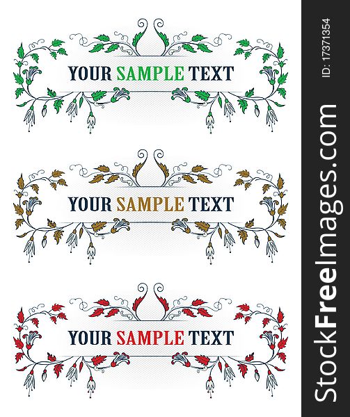 Vintage floral blank in color variants