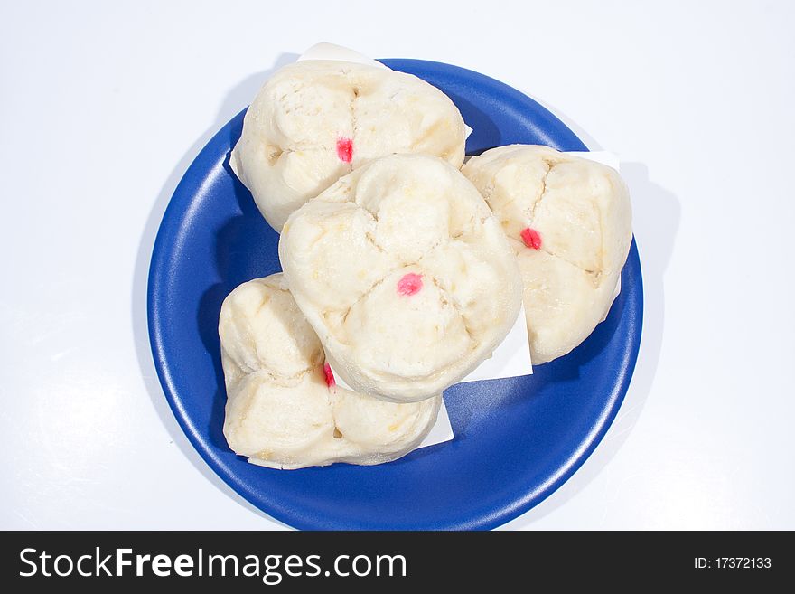 Steamed arranged on a plate.